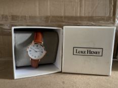 5 X BRAND NEW LUKE HENRY BROWN STRAPPED 32MM WATCH RRP £99 EACH