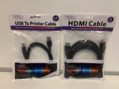68 X BRAND NEW HDMI AND USB TO PRINTER CABLES