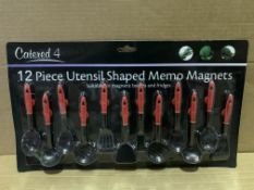 50 X BRAND NEW 12 PIECE UTENSIL SHAPED MEMO MAGNETS