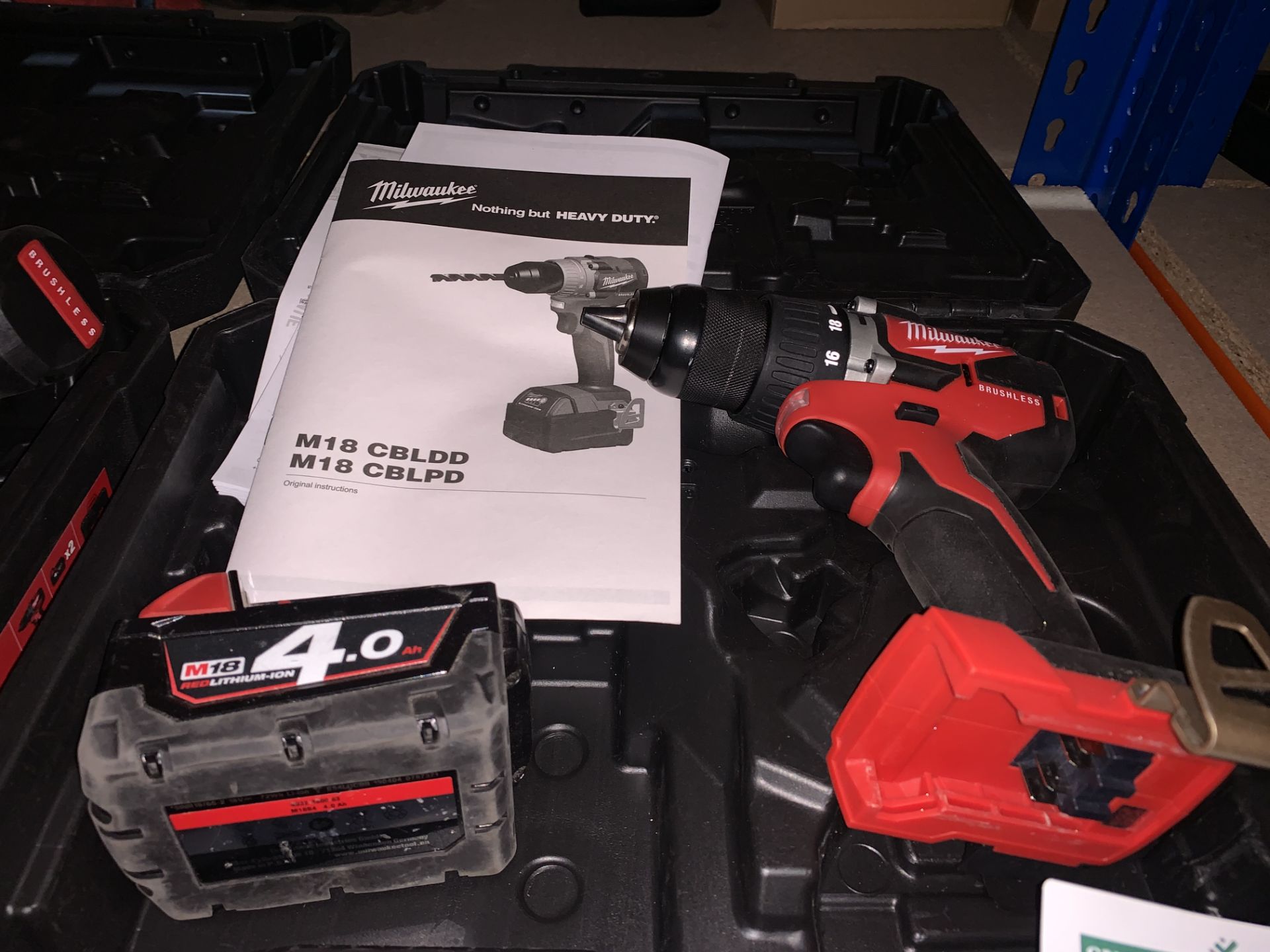 MILWAUKEE M18 CBLPD-402C 18V 4.0AH LI-ION REDLITHIUM BRUSHLESS CORDLESS COMBI DRILL. COMES WITH 1
