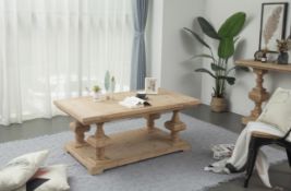 BRAND NEW CHUNKY STYLE COFFEE TABLE RRP £695 130 X 70 X 52CM (A32)