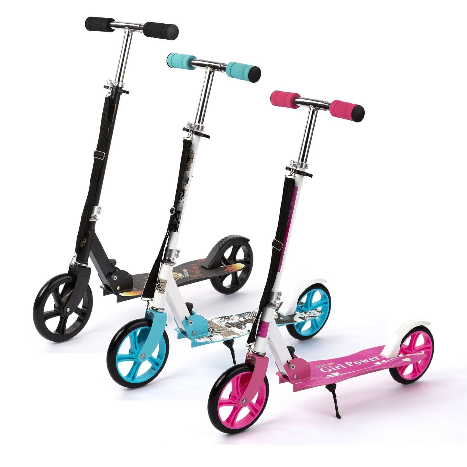 2 X BRAND NEW BOXED KART ZONE LIGHTWEIGHT ALUMINIUM SCOOTERS. ONLY 3.8KG