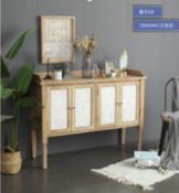 BRAND NEW MODERN WOODEN STYLE SIDE CABINET RRP £128 X 45 X 92CM (A38)