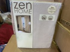 6 X BRAND NEW ZEN HOME NATURAL WAFFLE PENCIL PLEAT CURTAINS 163 X 229CM