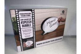 12 X NEW BOXED POWERFULL LED LIGHT UP SPEECH BUBBLE BOXES. PERSONALISE YOUR OWN!