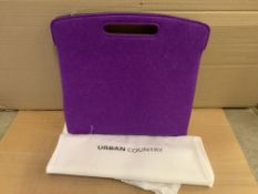 10 X BRAND NEW URBAN COUNTRY PURPLE PIERCED HANDLE BAG WITH IPAD POCKET RRP £38 EACH