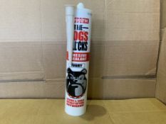 36 X BRAND NEW BOXED EVO-STIK THE DOGS B*LL*OCKS ADHESIVE AND SEALANT IVORY (PRODUCTION DATE