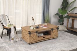 BRAND NEW MODERN INDUSTRIAL SIZE COFFEE TABLE RRP £825 120 X 60 X 46CM (A200)