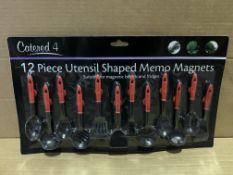 96 X BRAND NEW 12 PIECE UTENSIL SHAPED MEMO MAGNETS