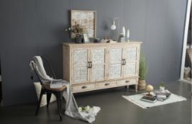 BRAND NEW MODERN ANTIQUE STYLE LARGE SIDE CABINET RRP £1125 150 X 36 X 100CM (A36)