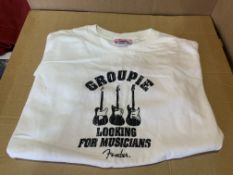 APPROX 100 X BRAND NEW GROUPIE LOOKING FOR MUSICIANS T SHIRTS (SIZES MAY VARY)