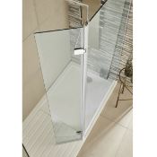 (SUP21) New 300mm Walk in Glass Hinged Return Screen. RRP £299.99. This clever hinged return panel