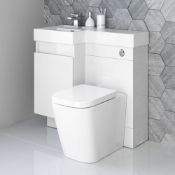 New & Boxed 906mm Olympia Gloss White Drawer Vanity Unit - Florence Pan, Left Hand. Basin, Unit