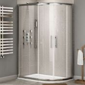 (SUP162) New 900x800mm - 8mm - Premium Easy Clean Offset Quadrant Shower Enclosure - Reversible. RRP