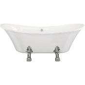 (SUP12) New Traditional Slim Freestanding Bath with Feet 1760mm x 710mm. RRP £1,054.00. Double Ended