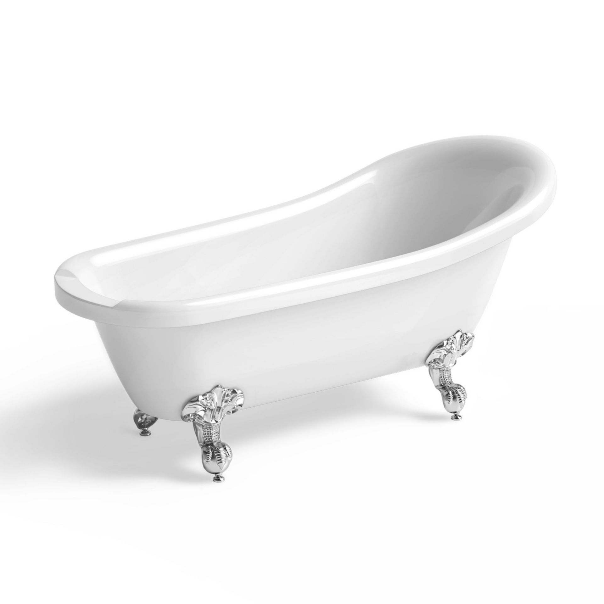 (SUP159) New 1750x700mm Cambridge Traditional Roll Top Slipper Bath - Chrome Feet. RRP £999.99. - Image 2 of 2