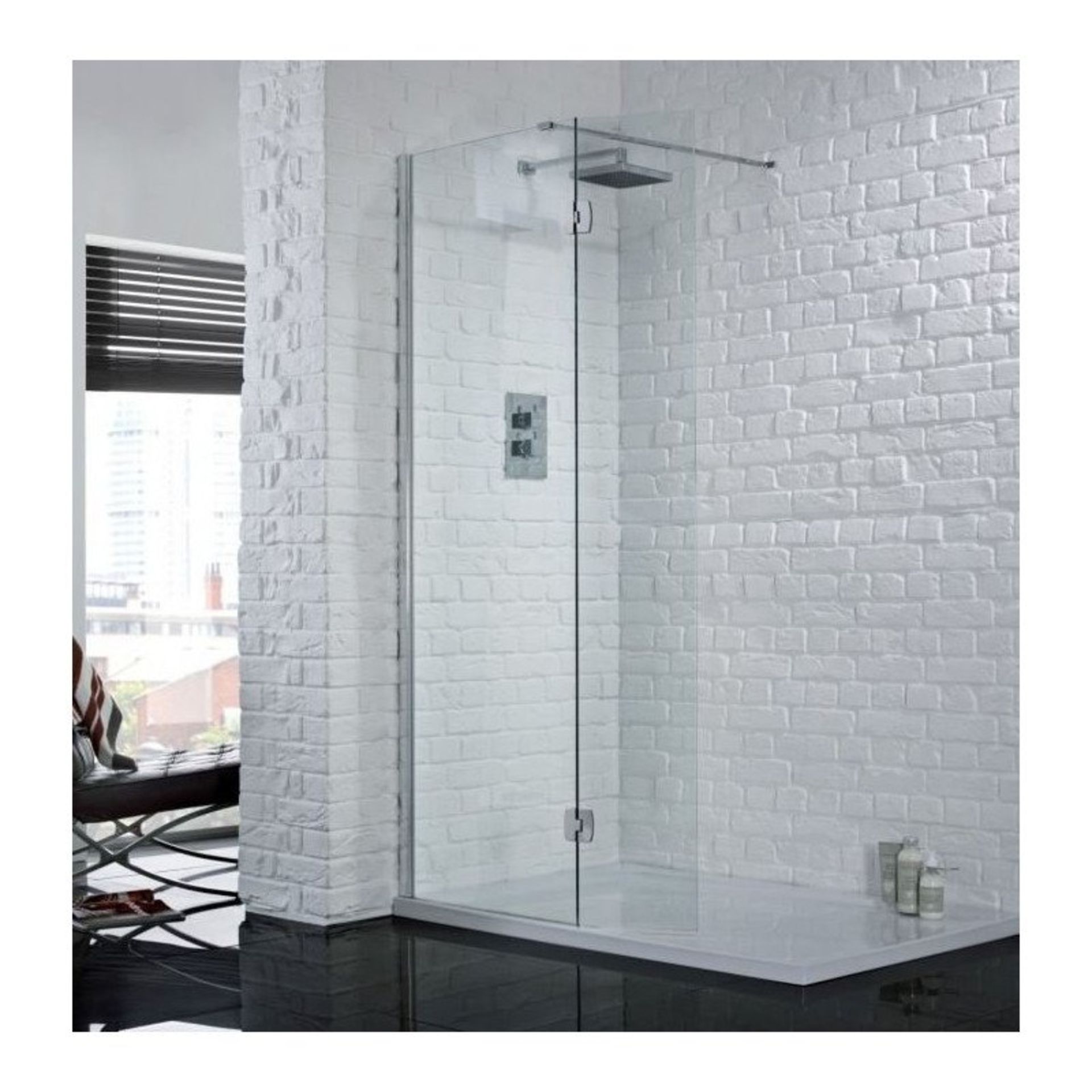 (SUP60) New 900x300mm - 8mm - Premium EasyClean Wetroom and rotatable panel.Rrp £399.99.8mm - Image 2 of 3