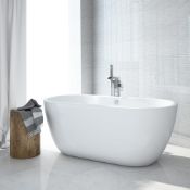 (SUP4) New Harlesden Freestanding Bath 1700x800mm. RRP £2,015.00. Finished in White Sleek modern