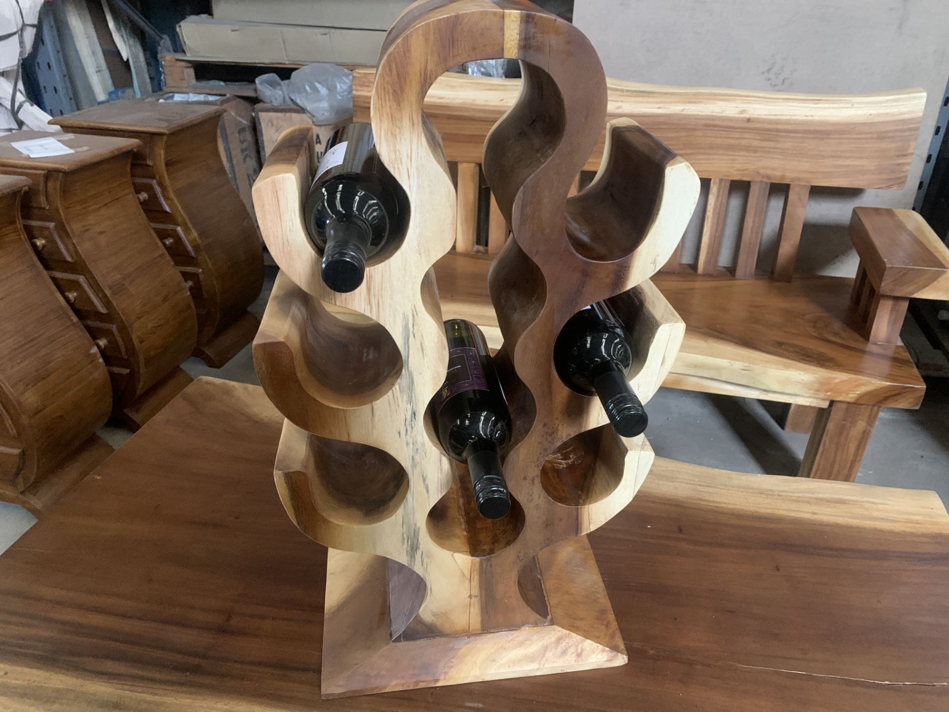 SOLID WOODEN SUAR TREE WINE RACK L35 X W30 X H70 RRP £220 - Image 2 of 2