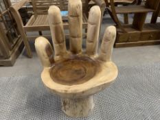 SOLID WOODEN SUAR PALM STOOL L55 X W45 X H85 RRP £425