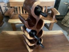 SOLID WOODEN SUAR 8 BOTTLE WINE RACK L30 X W35 X H70 RRP £225