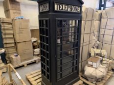 SOLID WOODEN TELEPHONE CABINET BLACK L58 X W58 X H190 RRP £1995