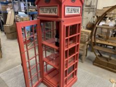 SOLID WOODEN TELEPHONE CABINET RED L58 X W58 X H190 RRP £1895