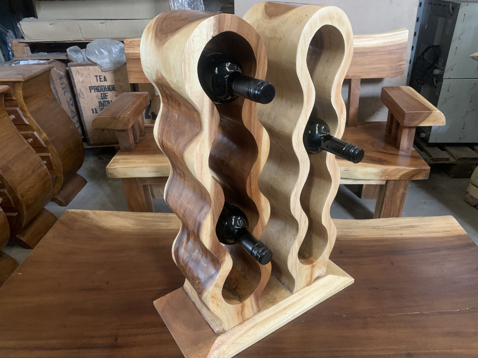 SOLID WOODEN SUAR TWIN WINE RACK L35 X W30 X H70 RRP £220