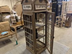 SOLID WOODEN TELEPHONE CABINET GREY L58 X W58 X H190 RRP £1895