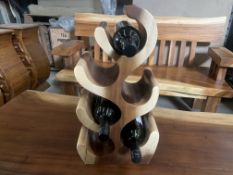 SOLID WOODEN SUAR 6 BOTTLE WINE RACK L30 X W25 X 45 RRP £175