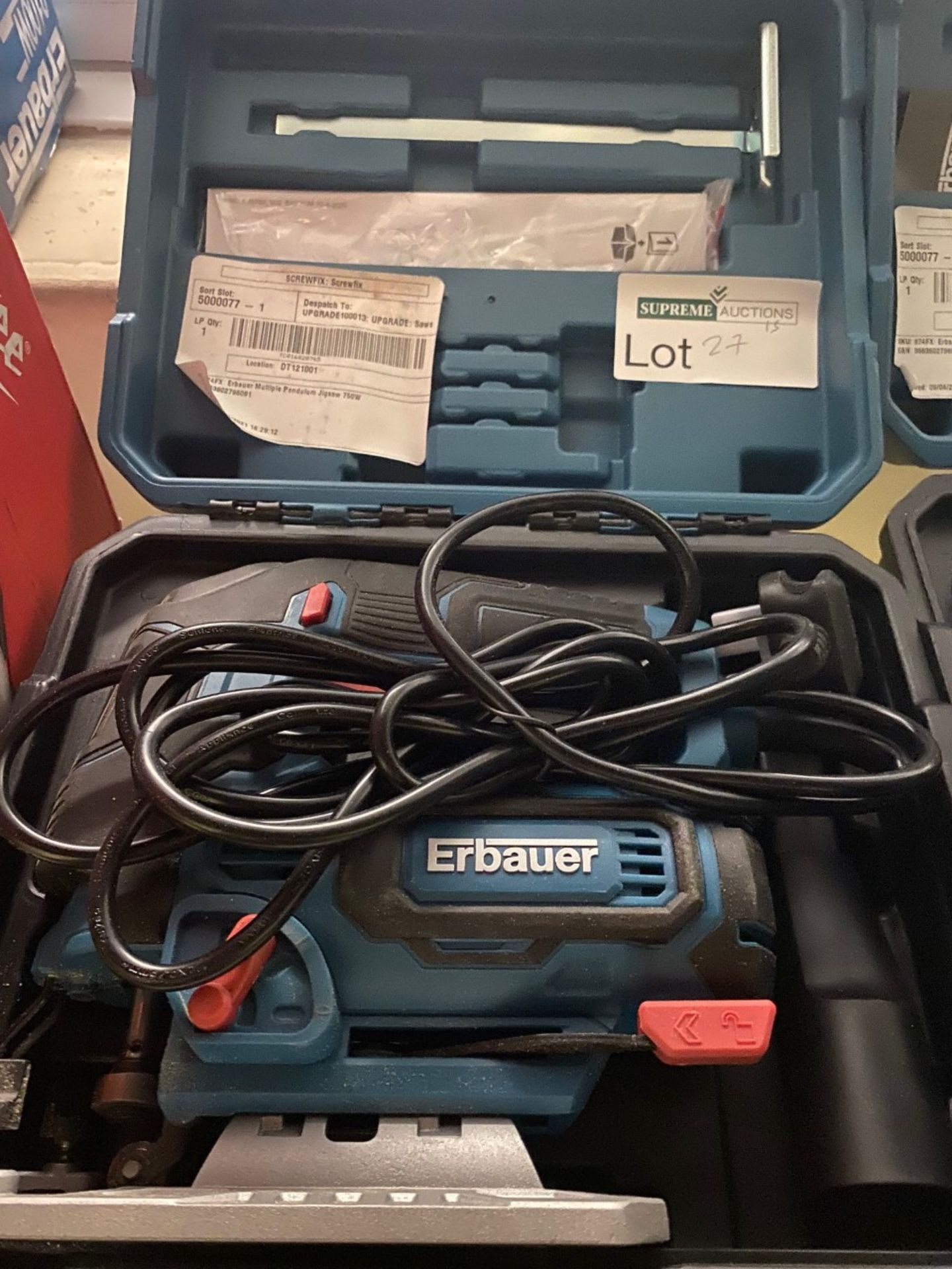 ERBAUER EJS750 750W ELECTRIC JIGSAW 220-240V COMES WITH ACCESSORIES AND CARRY CASE (UNCHECKED)