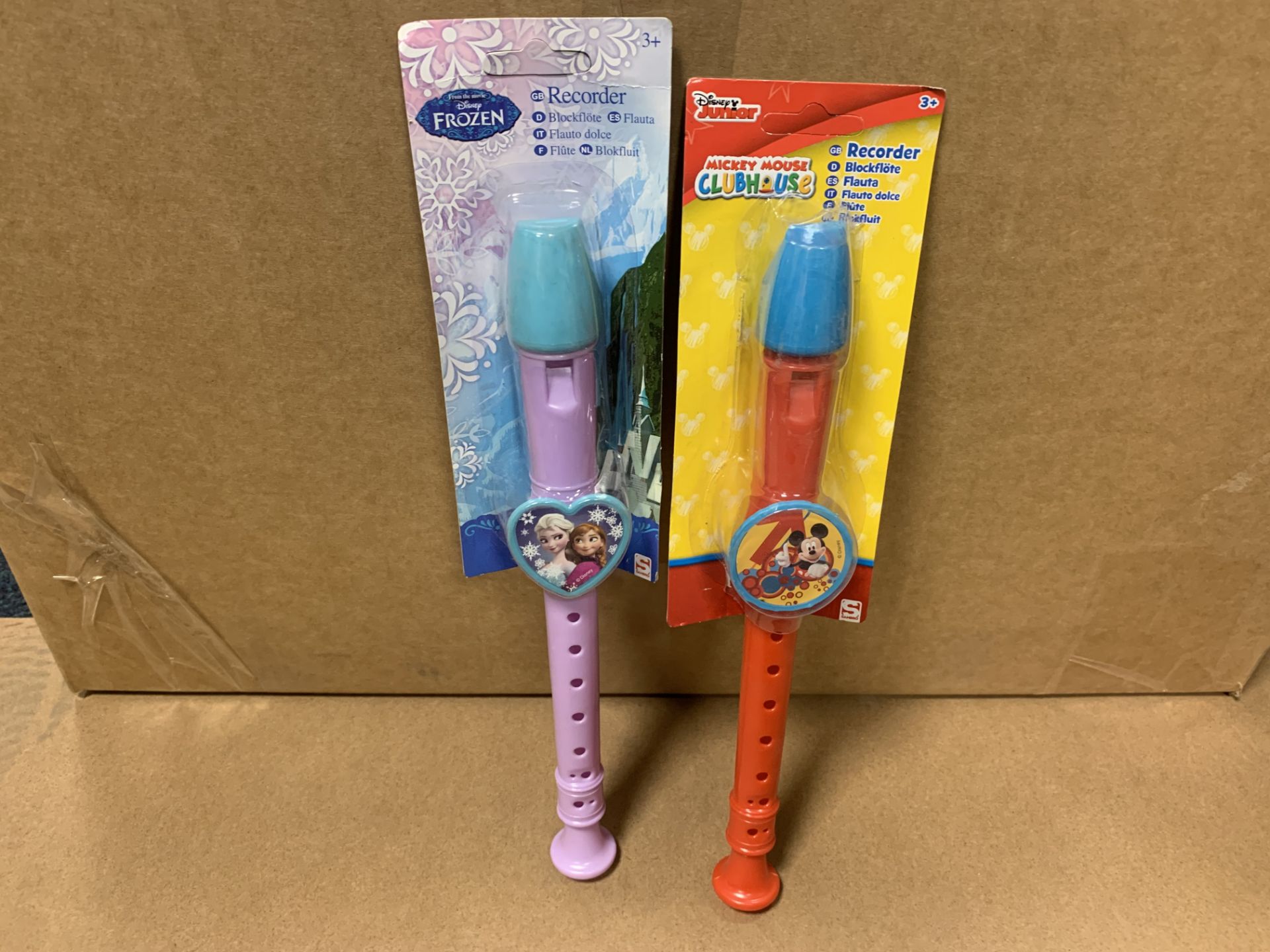 192 X NEW PACKAGED DISNEY RECORDERS IN ASSORTED DESIGNS