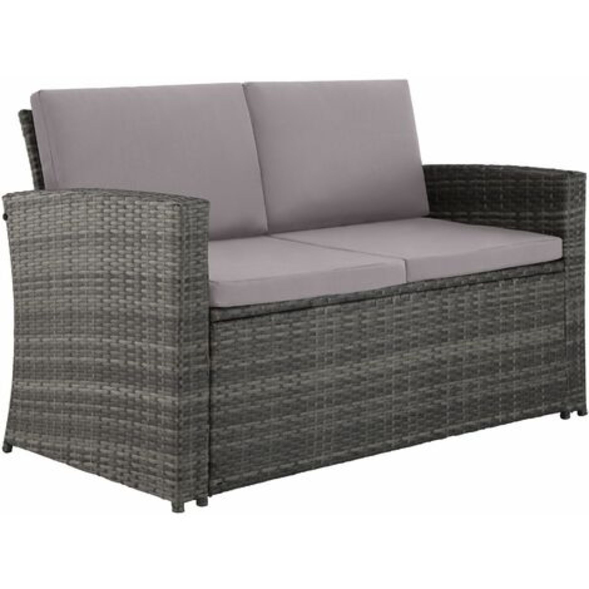 New Boxed - Luxe Valencia 4 Piece Grey Rattan Sofa Set - Includes 2 Seater Sofa, 2 x Chairs & Table. - Image 4 of 4