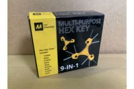 30 X NEW BOXED AA MULTI-PURPOSE HEX KEY SET 9 IN 1. RRP £15 EACH