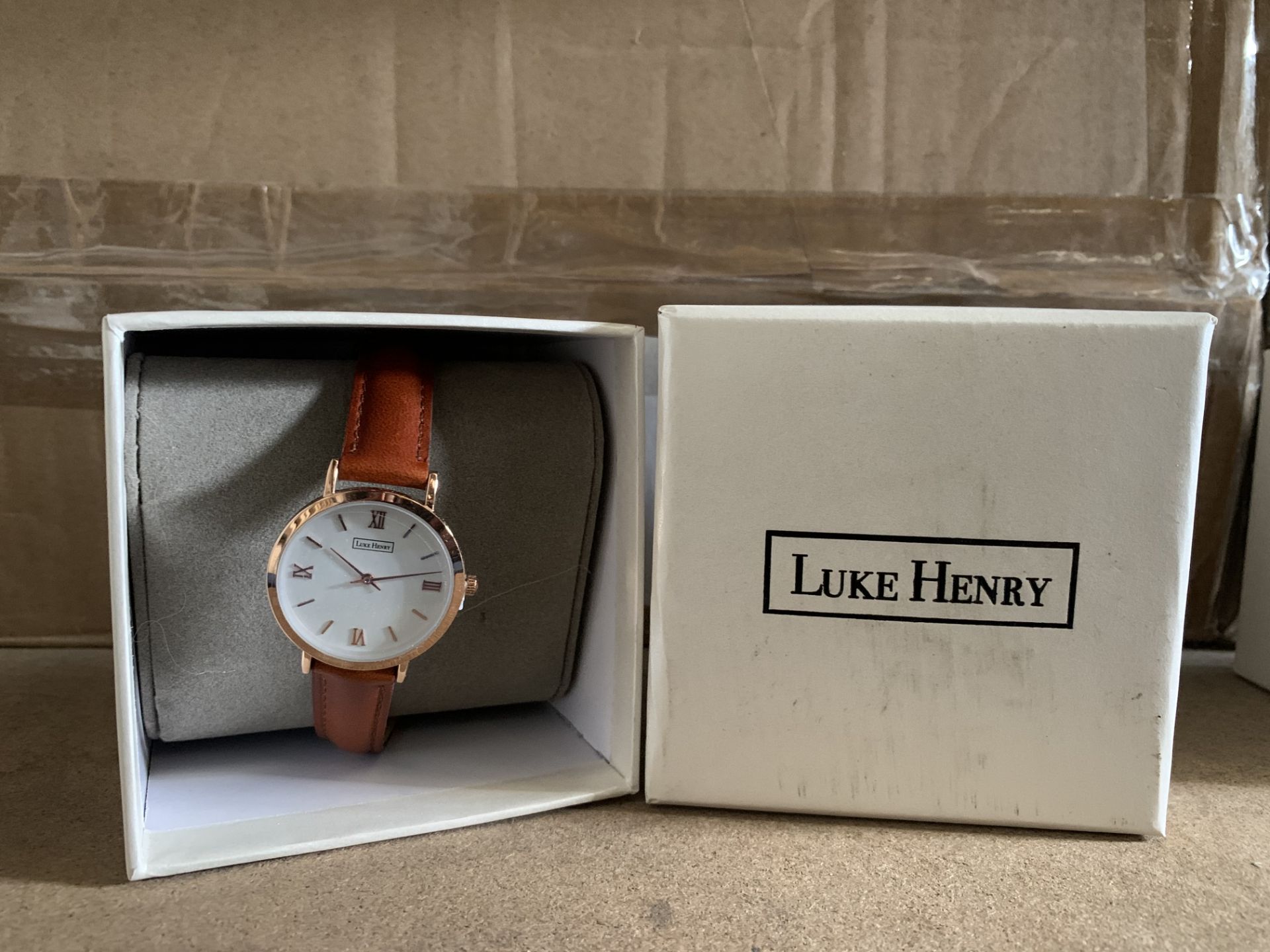 8 X BRAND NEW LUKE HENRY BROWN STRAPPED 32MM WATCH RRP £99 EACH