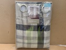 12 X BRAND NEW DOWN CHECK EYELET LINED CURTAINS