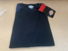 14 X BRAND NEW DICKIES TWO TONE RED AND BLACK T SHIRTS SMALL