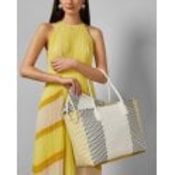 BRAND NEW TED BAKER MAXINEE WHITE WOVEN LARGE TOTE BAG (9269) RRP £136