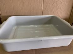 40 X BRAND NEW TABLECRAFT GREY 21.5 X 15 X 5 INCH POLYETHYLENE PLASTIC BUS TUBS RRP £7 EACH