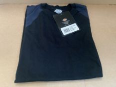14 X BRAND NEW DICKIES TWO TONE T SHIRTS NAVY/BLACK SIZE SMALL