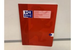 150 X BRAND NEW 48 PAGE RED OXFORD EXERCISE BOOKS IN 3 BOXES