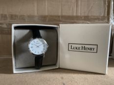 8 X BRAND NEW LUKE HENRY BROADWAY 32MM BLACK LEATHER WATCHES RRP £79 EACH