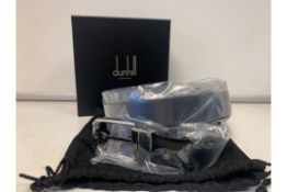 BRAND NEW ALFRED DUNHILL CHASSIS BLACK SMOOTH BELT (6652) RRP £295 -3 SP