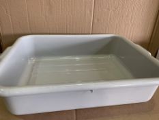 40 X BRAND NEW TABLECRAFT GREY 21.5 X 15 X 5 INCH POLYETHYLENE PLASTIC BUS TUBS RRP £7 EACH