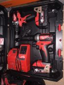 MILWAUKEE M18 CBLPP2A-402C 18V 4.0AH LI-ION REDLITHIUM BRUSHLESS CORDLESS COMBI DRILL & IMPACT