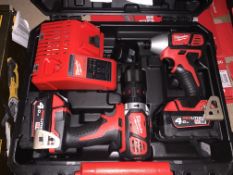 MILWAUKEE M18 BPP2Q-402C 18V 4.0AH LI-ION REDLITHIUM CORDLESS TWIN PACK COMES WITH 2 BATTERIES,