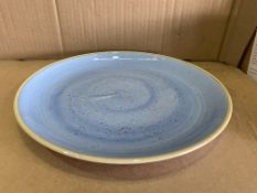 2 X BRAND NEW PACKS OF 12 CHURCHILL STONECAST CORNFLOWER BLUE COUPE PLATES 28.8CM RRP £180 PER PACK