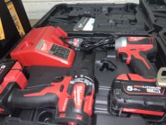 MILWAUKEE M18 CBLPP2A-502C 18V 5.0AH LI-ION REDLITHIUM BRUSHLESS CORDLESS COMBI DRILL & IMPACT