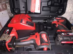 MILWAUKEE M18 CBLPP2A-402C 18V 4.0AH LI-ION REDLITHIUM BRUSHLESS CORDLESS COMBI DRILL & IMPACT