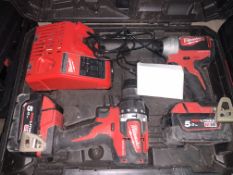 MILWAUKEE M18 CBLPP2A-502C 18V 5.0AH LI-ION REDLITHIUM BRUSHLESS CORDLESS COMBI DRILL & IMPACT